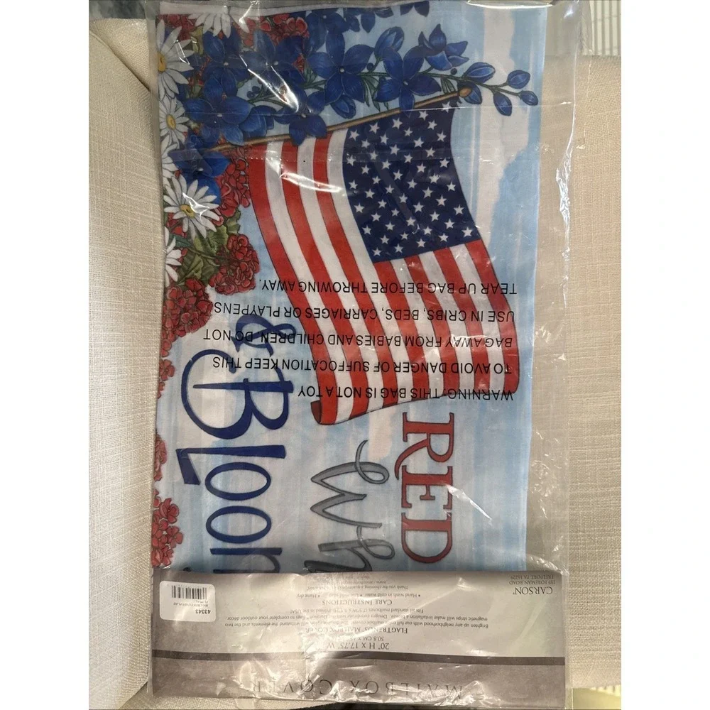 Mailbox Magnetic Cover by Carson Home Red White & Bloom‎ Summer Patriotic